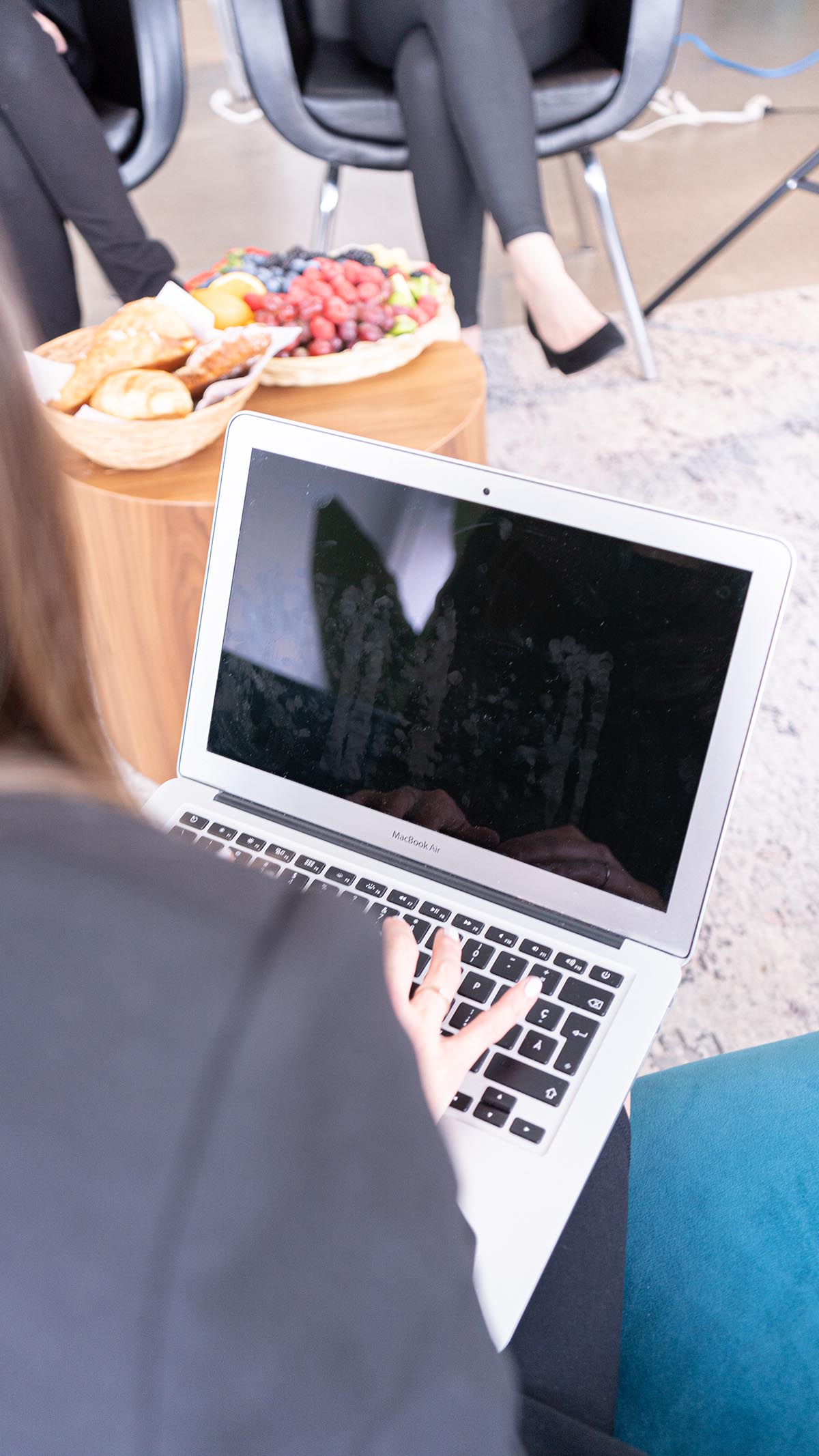 Woman using a laptop